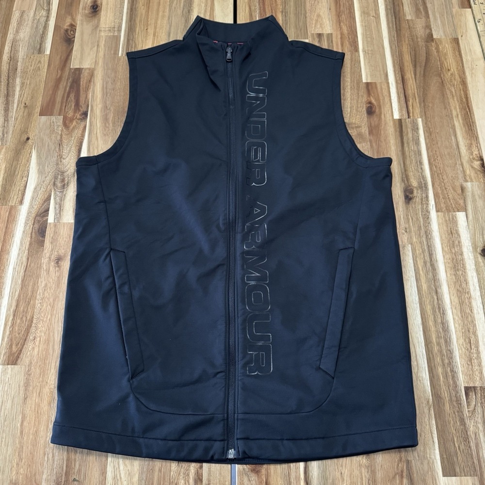 Under Armour Golf Vest Mens S Black Loose Fit‎ Full Zip Performance Stretch